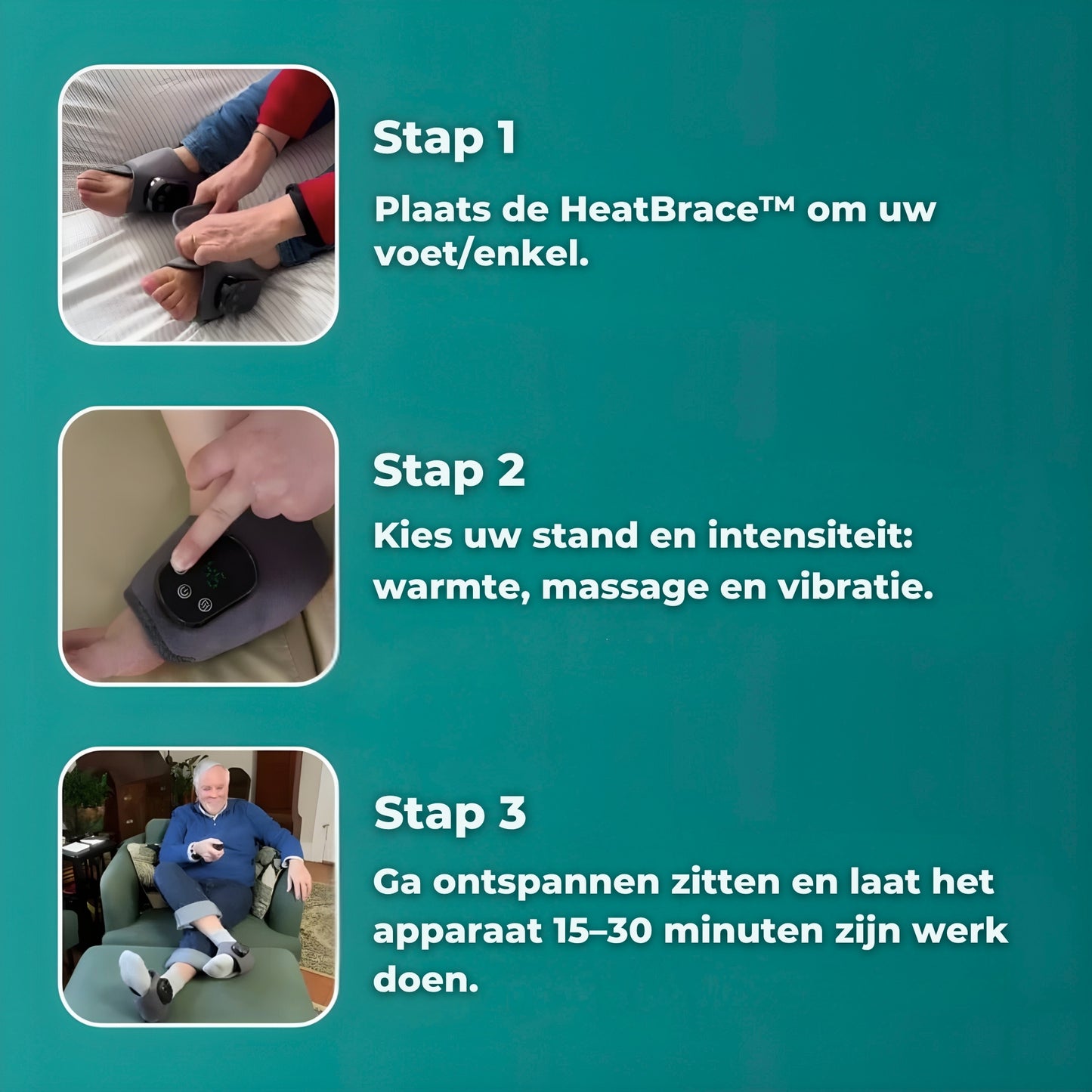 HeatBrace™ Warmte & Massage Enkelband